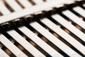 Metal keys African musical instrument Kalimba closeup.