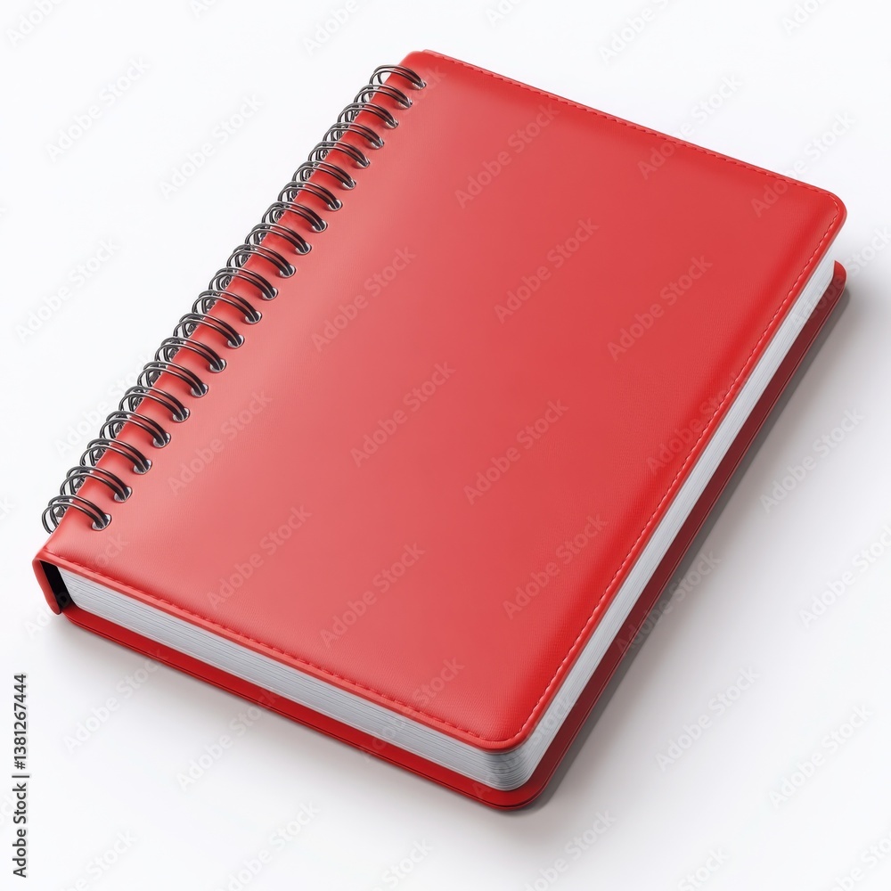 Poster red spiral notebook: a vivid and functional tool for writing, planning, and note-taking on a clean w