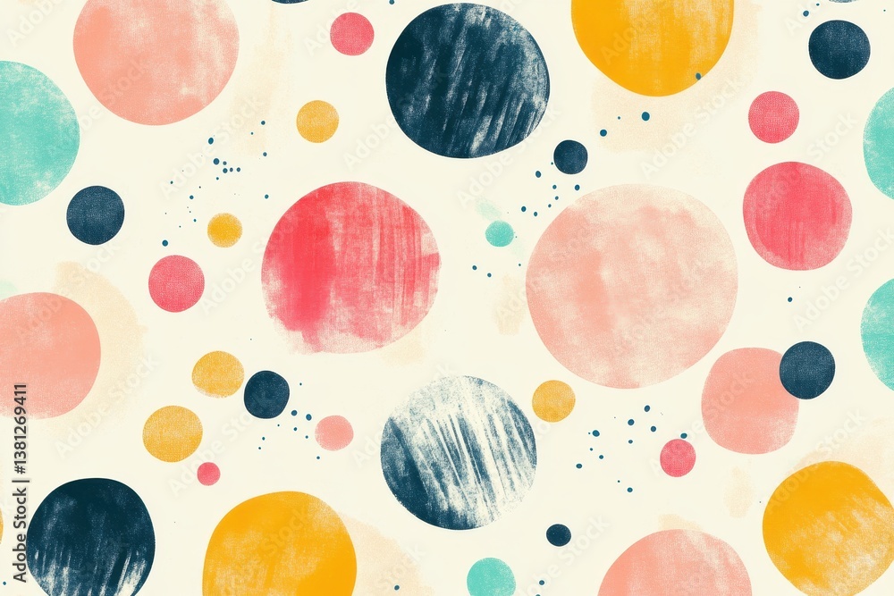 Poster colorful dots and circles pattern background .