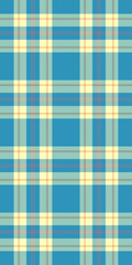 String seamless background check, softness texture textile tartan. Mid pattern fabric plaid vector in pastel and cyan colors.
