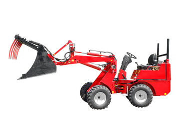 agriculture vehicle with scoop transparent