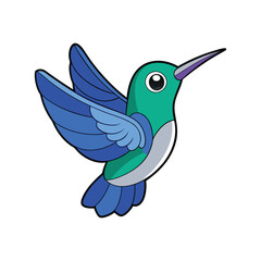  Stunning Blue-Throated Hummingbird Bird Illustration