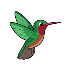 Obraz premium Colorful Representation of Broad-tailed Hummingbird