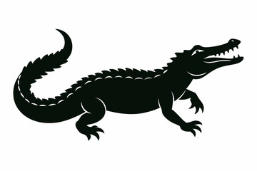 alligator black silhouette vector