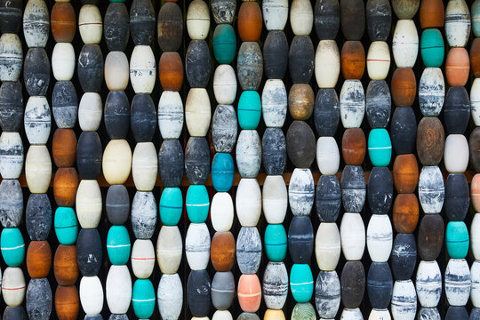 pattern of colorful buoys