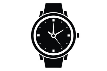 Wristwatch Icon Design, Timepiece with Hands, Classic Design 