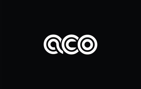 ACO Creative Unique Modern Letter Logo Design. Stylized logo featuring a unique letter design, presenting abstract minimalist aesthetics and modern appeal.