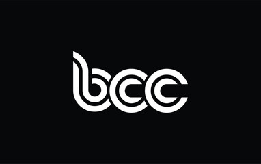 BCC Creative Unique Modern Letter Logo Design. Stylized logo featuring a unique letter design, presenting abstract minimalist aesthetics and modern appeal.