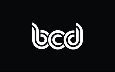 BCD Creative Unique Modern Letter Logo Design. Stylized logo featuring a unique letter design, presenting abstract minimalist aesthetics and modern appeal.