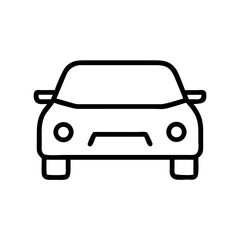 Car outline in simple design on white background  