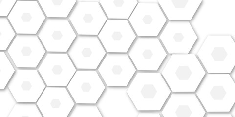 Abstract geometric technology 3d white light structure technology out line hexagon polygonal honeycomb luxury pattern vector background.	