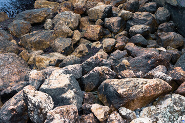 Close-Up of a Pile of Large Stones Creating a Natural Pattern