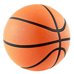 Fototapeta premium A basketball orange with black lines isolated on white background PNG.AI GENERATED