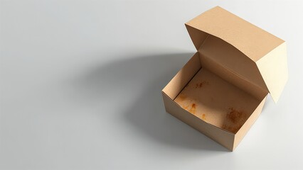 Empty Takeout Box with Residue on the Interior Surface