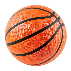 Fototapeta premium A basketball orange with black lines isolated on white background PNG.AI GENERATED