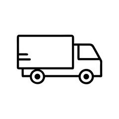 Fototapeta premium Delivery truck icon in a minimalist style on a white background 