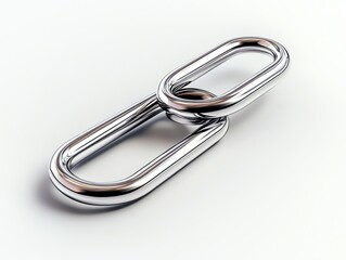 Fototapeta premium Connecting Metal Links on White Background Representing Communication and Unity