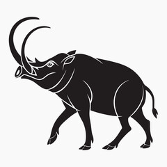 babirusa black silhouette icon vector