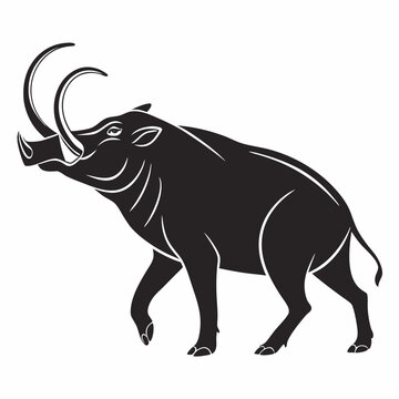 babirusa black silhouette icon vector