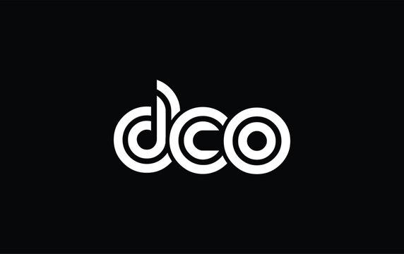 DCO Creative Unique Modern Letter Logo Design. Stylized logo featuring a unique letter design, presenting abstract minimalist aesthetics and modern appeal.