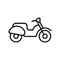 Fototapeta premium Outline of a Vintage Motorcycle on White Background 
