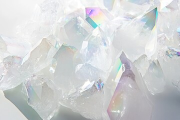 Obraz premium Cluster of iridescent quartz crystals