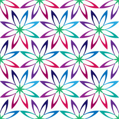 Multicolored flowers on a transparent background - seamless pattern