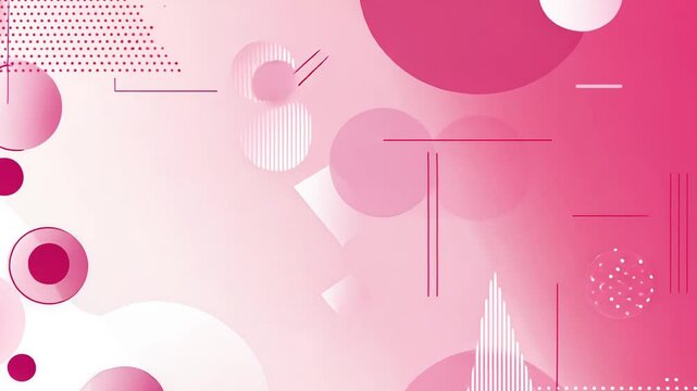Dynamic pink and white geometric background animation with abstract shapes and lines