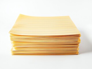 Stack of Yellow Lined Paper Documents Organized and Ready for Filing