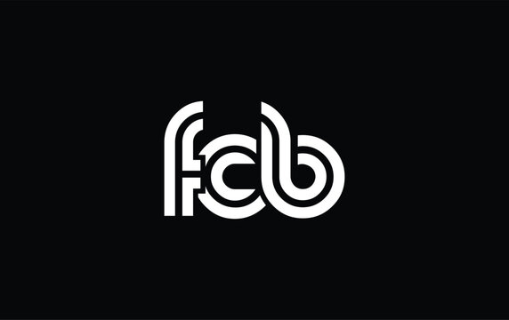 FCB Creative Unique Modern Letter Logo Design. Stylized logo featuring a unique letter design, presenting abstract minimalist aesthetics and modern appeal.