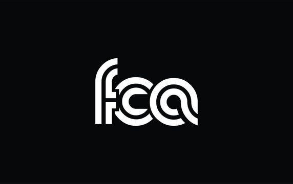 FCA Creative Unique Modern Letter Logo Design. Stylized logo featuring a unique letter design, presenting abstract minimalist aesthetics and modern appeal.