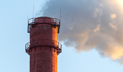 Boiler room pipe with gas vapors