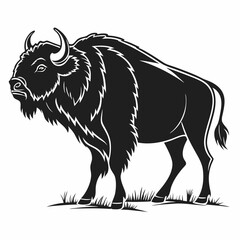 buffalo sihouette black vector © mst