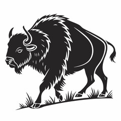 buffalo sihouette black vector © mst