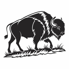 buffalo sihouette black vector © mst