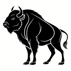 buffalo sihouette black vector © mst