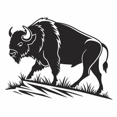buffalo sihouette black vector © mst