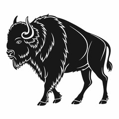 buffalo sihouette black vector © mst