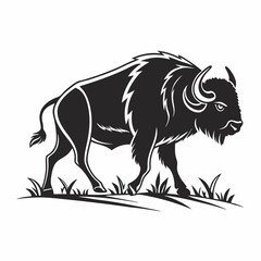 buffalo sihouette black vector © mst