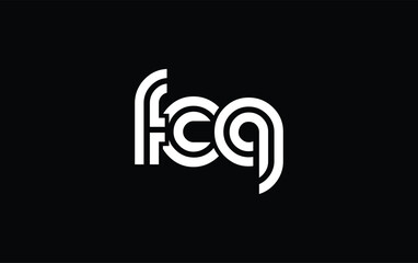 FCQ Creative Unique Modern Letter Logo Design. Stylized logo featuring a unique letter design, presenting abstract minimalist aesthetics and modern appeal.