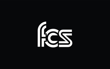 FCS Creative Unique Modern Letter Logo Design. Stylized logo featuring a unique letter design, presenting abstract minimalist aesthetics and modern appeal.