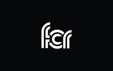 FCR Creative Unique Modern Letter Logo Design. Stylized logo featuring a unique letter design, presenting abstract minimalist aesthetics and modern appeal.