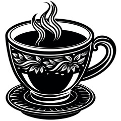 Coffee silhouette illustration on white background 