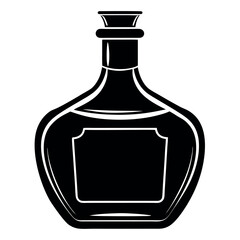 Cognac silhouette illustration on white background. 