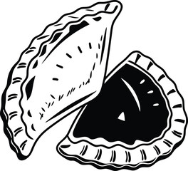 vector illustration of a black and white shark