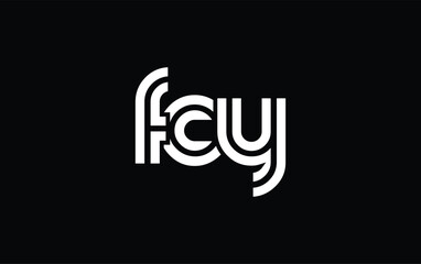 FCY Creative Unique Modern Letter Logo Design. Stylized logo featuring a unique letter design, presenting abstract minimalist aesthetics and modern appeal.