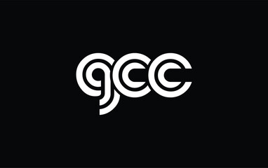 GCC Creative Unique Modern Letter Logo Design. Stylized logo featuring a unique letter design, presenting abstract minimalist aesthetics and modern appeal.