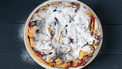 Apple feast on a black plate