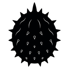 Horned melon Kawano silhouette illustration 