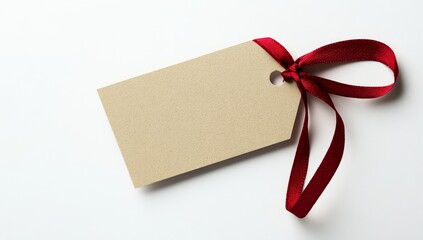 Blank gift tag with red ribbon (3)
